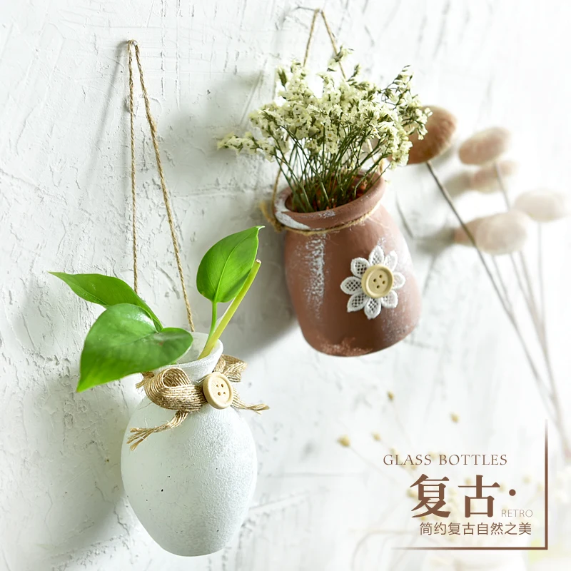 French country frosted oldglass hanging vase rope hanging ... French country frosted oldglass hanging vase rope hanging ... on Decorative Wall Sconces For Flowers Vases At Home Depot id=72957
