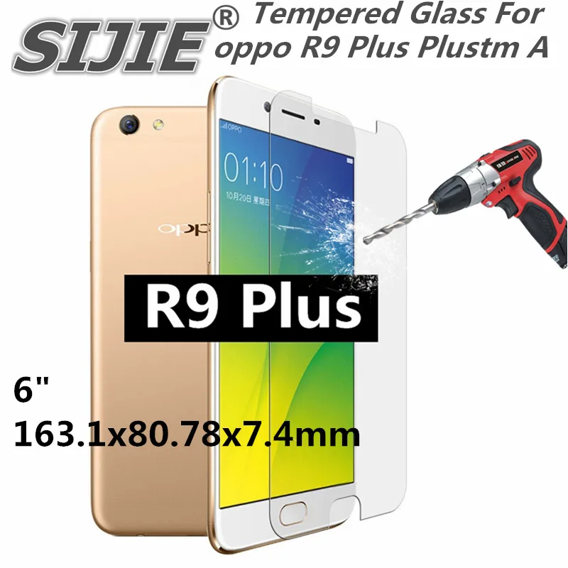 

Tempered Glass For oppo R9 Plus Plustm A 6" inch save cover Screen Protector protective free gift