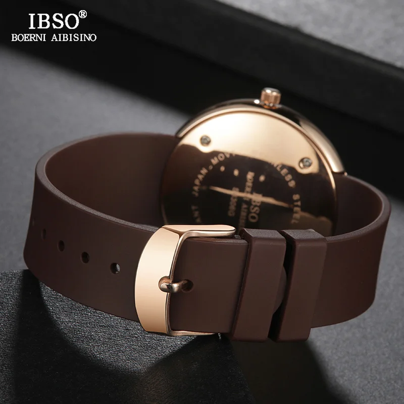 IBSO Brand Convex Design Creative Mens Watches 2018 Black Silicone Strap Sport Quartz Watch Men Relogio Masculino Male Clock