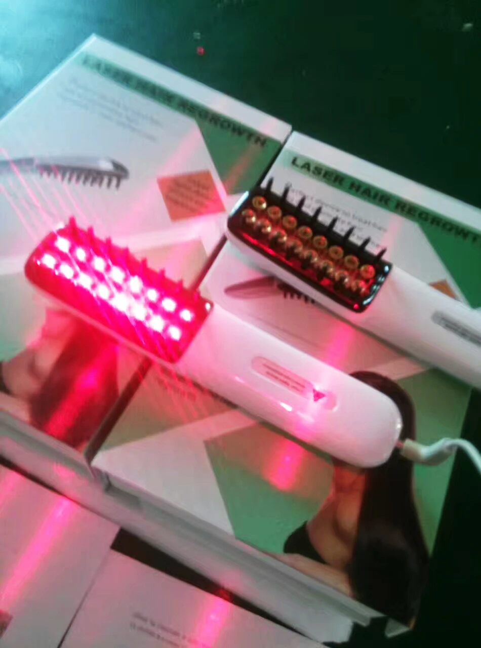 

2019 Portable low level therapy hair regrowth laser comb with 16 diodes laser for personal home use