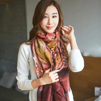 

Colorful Leaf Print Women Scarf Long Shawl for Travel Summer Spring Lady Scarves Cotton Thin Wraps Korea Style Hot Sale