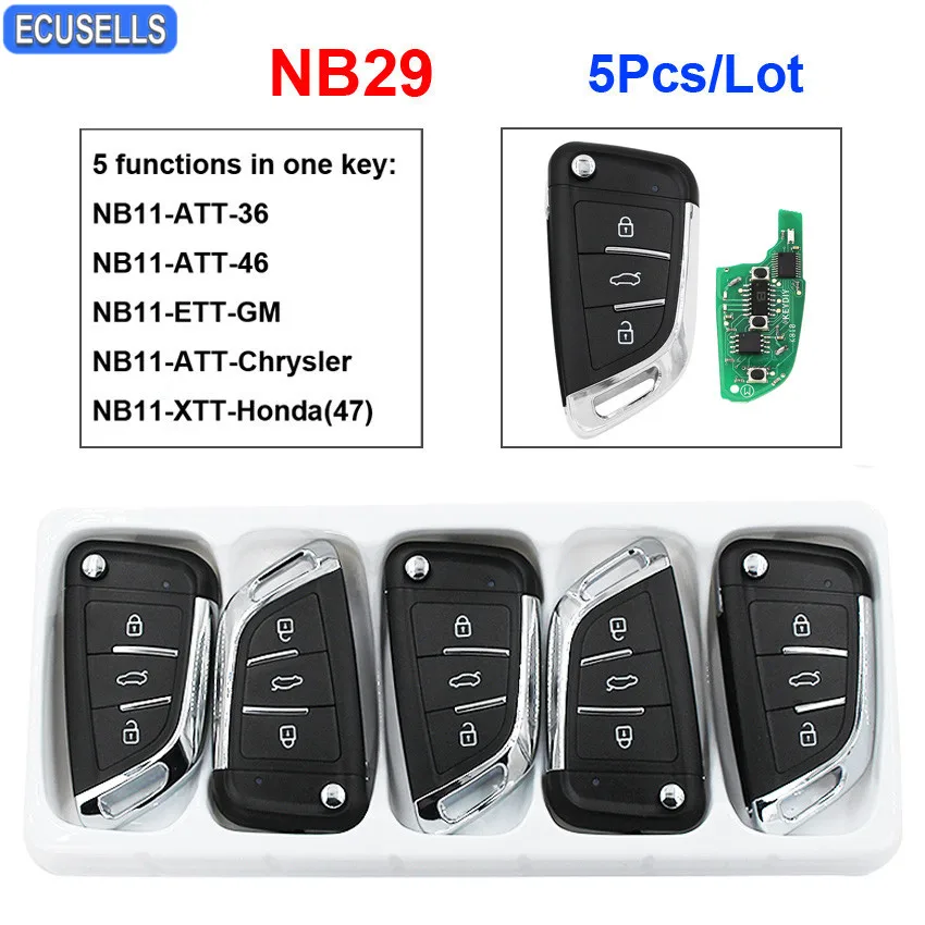

5 Pcs/Lot NB29 Multi-functional Universal Remote Control Car Key for KD900 KD900+ URG200 KD-X2 KD Remote 5 Functions In One Key