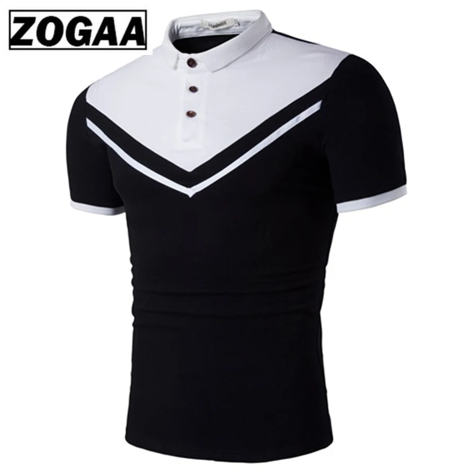 

ZOGAA Brand New Men Polo Shirt Men Business Casual Solid Male Polo Shirt Short Sleeve Color Block Polo Shirt Slim Fit Polo Mens