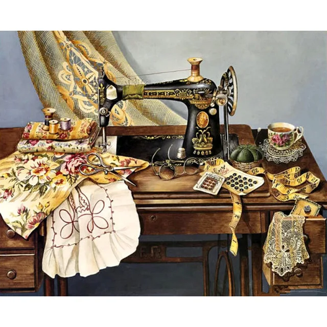 

5D DIY Diamond Embroidery scenery Sewing Machine Cross Stitch DIY Diamond Painting rhinestones Home Decor gift