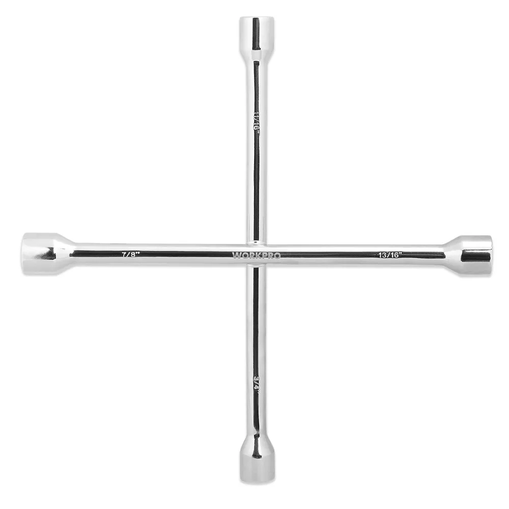 WORKPRO Car Repairing Wrench Cross Socket Wrench Auto Tyre Remover Mounting Spanner 11/16 inch  3/4 inch  13/16 inch  7/8 inch 