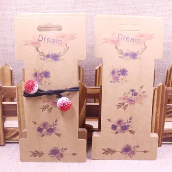 

New DIY 100pcs 17X8CM Blue Catch Dream Hair Clip Hair Band card necklace/earring/hair ornaments display tag purple flower stytle