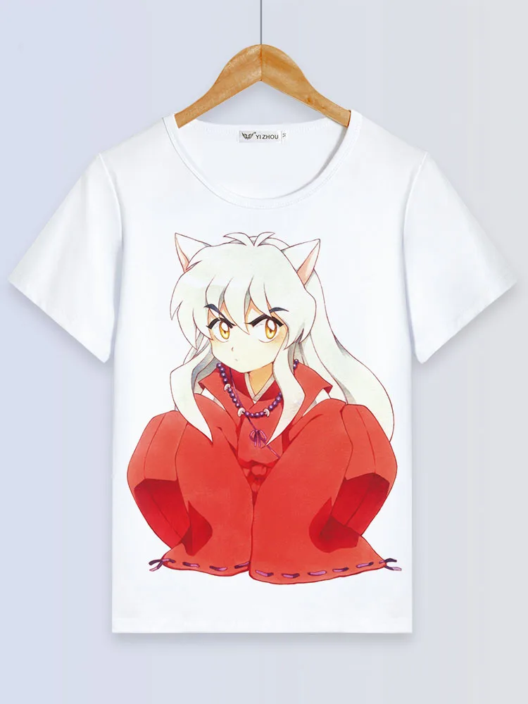 Inuyasha, футболка, аниме, кикио, футболка, женская футболка, Higurashi Kagome Sesshoumaru, косплей, короткий рукав, топы, мужские футболки - Цвет: 015