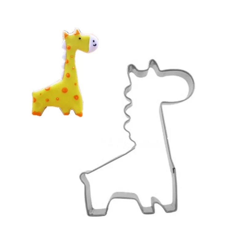 DZ104 Giraffe Cookie Stamp, Lovely Cartoon Animal Metal Cookie Cutters Stainless Steel Form Baking Tools For Kitchen Wholesale China