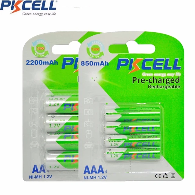 PKCELL-pilas AAA recargables de baja autodescarga, pilas con caja de pilas  aaa, 850mAh, 1,2 V, NI-MH, 3A, 12 Uds. - AliExpress