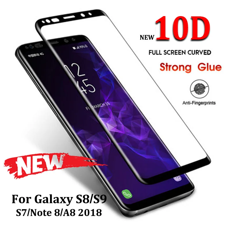 

10D Curved Tempered Glass For Samsung Galaxy s8 S9 plus note 9 note8 Screen Protector For Samsung s6 edge s7 s8 plus s9 film