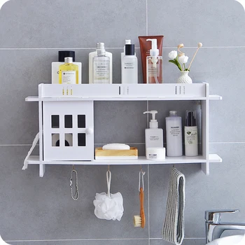 

A1 Bathroom toilet finishing rack wall-mounted tissue box free punching bathroom storage rack wash rack LO523210