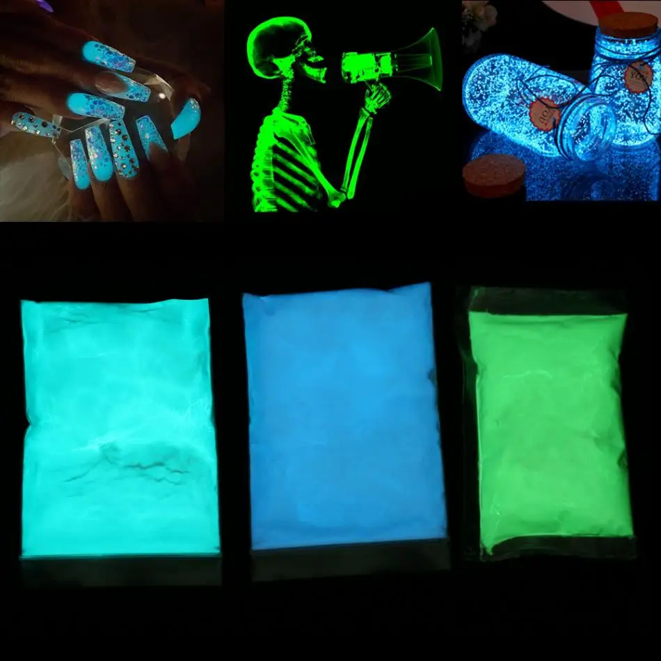 

NEW 50g Fluorescent Nail Powder Long Lasting Glow Nail Powder Pigment Halloween Painting Powder Nail Art Decorations DIY