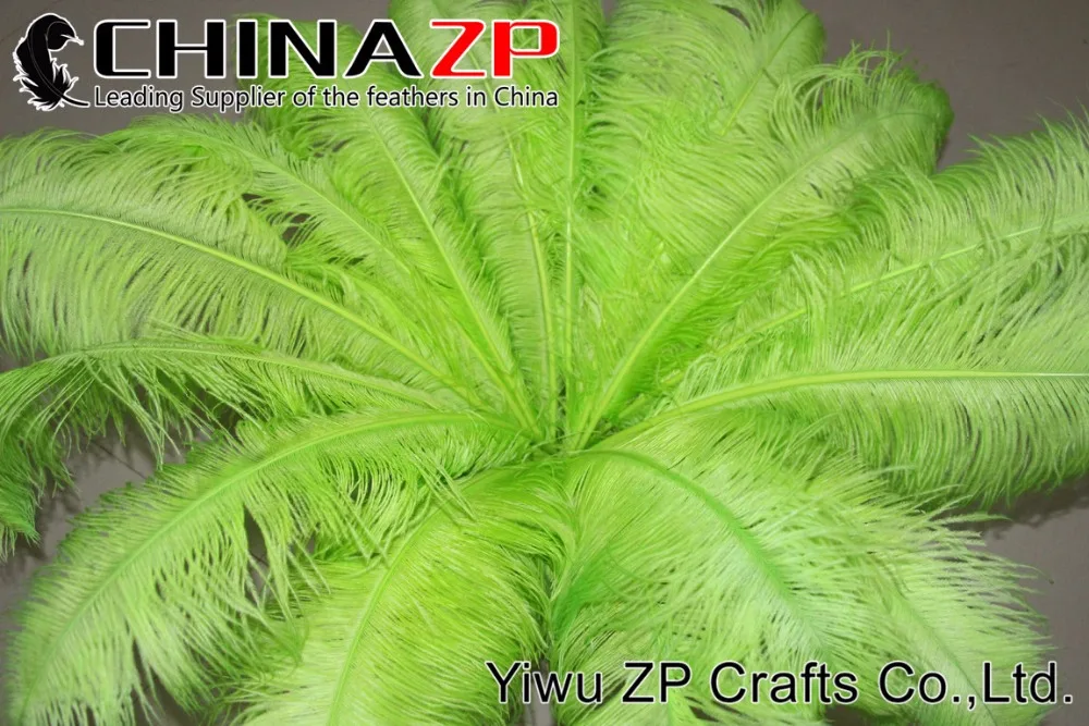 lime green ostrich feathers (9)