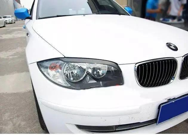 Для BMW 1 серия E87 E82 120I 130I 04-10 карбоновое волокно головной свет для бровей Накладка для век передняя фара для автомобиля бровей век