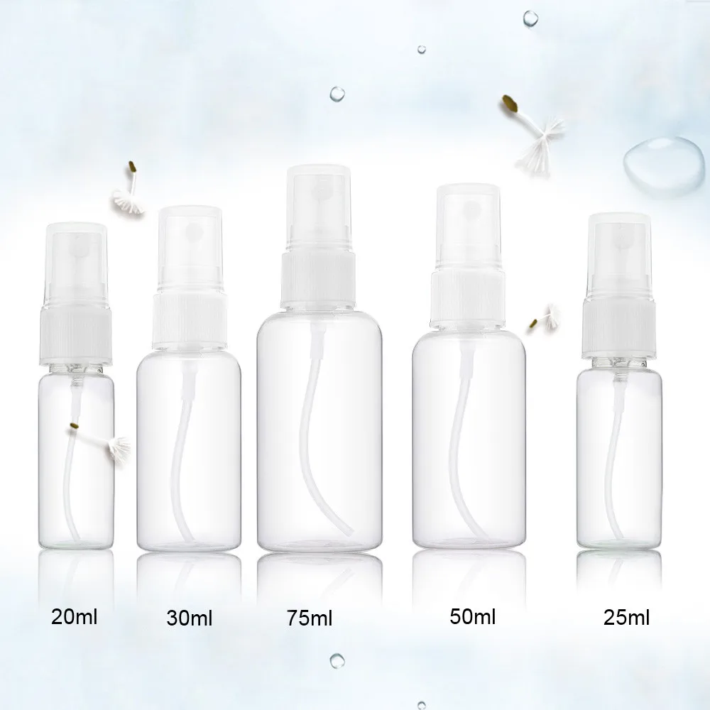 

1 PCS 10ml 25ml 30ml 50ml 75ml Random Color Travel Transparent Plastic Perfume Atomizer Small MIni Empty Spray Refillable Bottle
