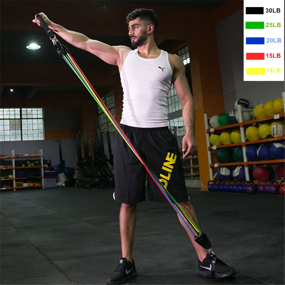 Набор эластичных лент, 17 шт., для тренировок в тренажерном зале, для силовых тренировок, резиновых петель, для тренировки, для упражнений, с ремешком на лодыжке