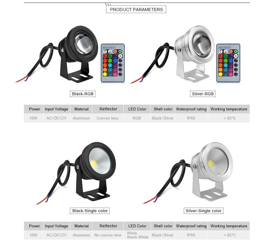 Светодиодный прожектор для подводной съемки 10 Вт DC12V RGB лампа для ландшафтного сада фонтан лампа для пруда водонепроницаемый бассейн наружное освещение