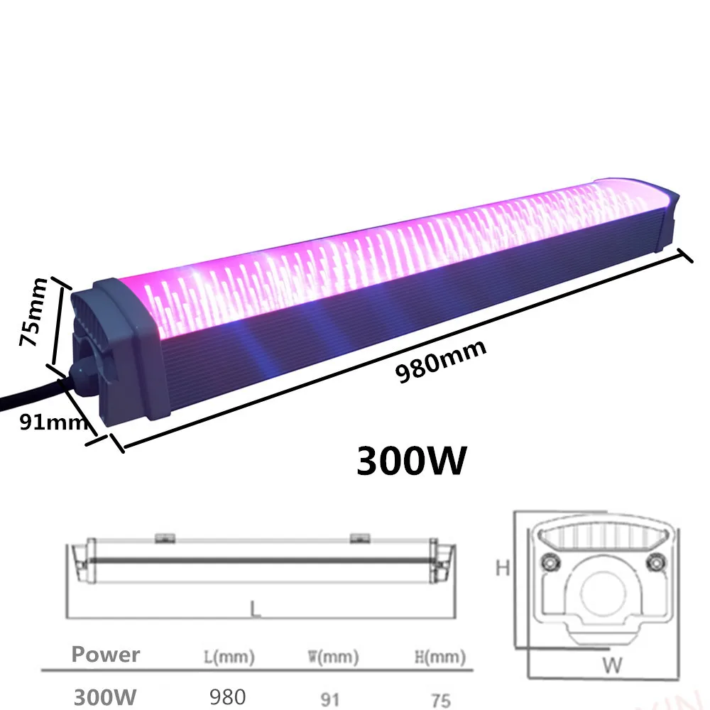 300 Вт Светодиодная лампа для выращивания 98 см водонепроницаемая светодиодная лента для освещения растений растительный свет спектр для