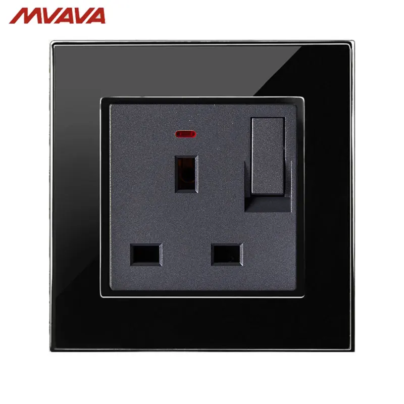 MVAVA 13A Wall Decorative Switched Socket UK Standard Outlets With A