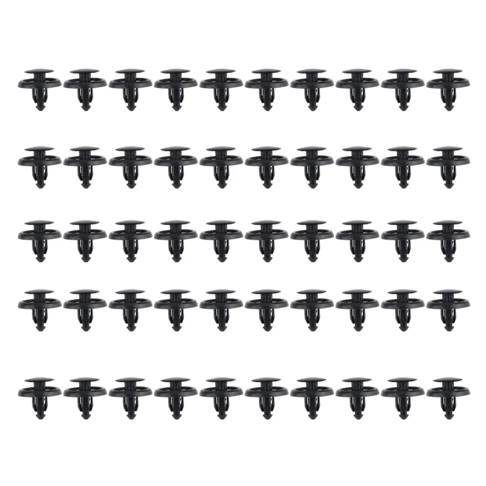 

50 Pcs Car Fastener Fit 7mm Dia Hole Black Push Retainer Rivets Clips for Toyota Automobile Door Bumper Fender Cover Trim Clip