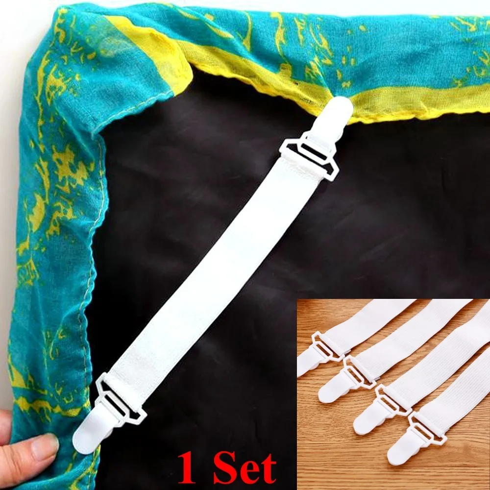 

4Pcs/Set Bed Sheet Clip Bed sheet Belt Fastener Mattress Elastic Non-slip Clip strong Blanket Gripper dzq90307