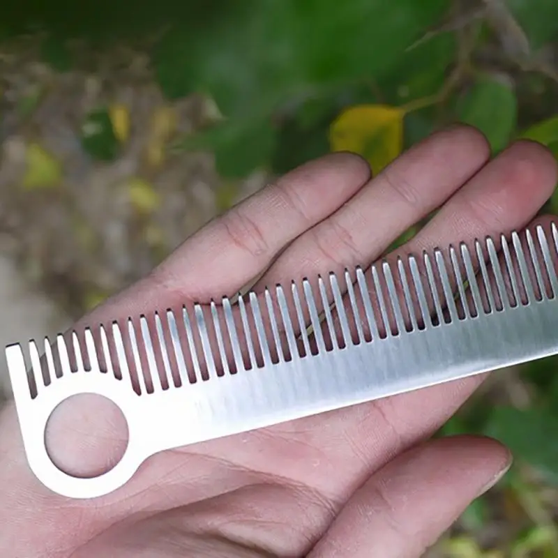 

Good Quality EDC Hair Comb Ti Titanium Health Care Tactical Camping EDC Gear Hair Comb
