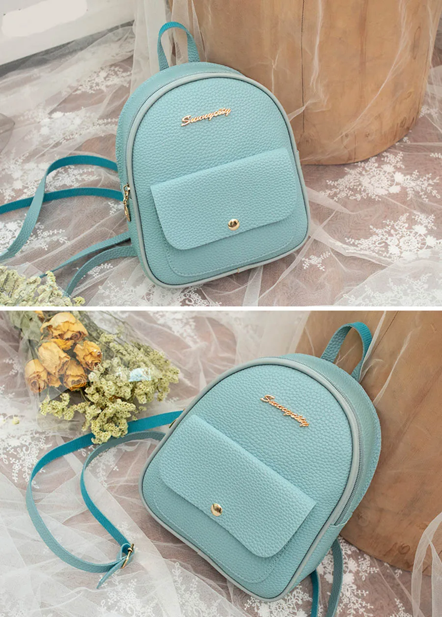 Mara's Dream New Lychee Shoulder Bag Small Fresh Shoulder Bag Solid Color Zipper Buckle Multi-function Small Backpack