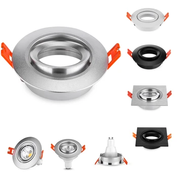 オンライン パックの10 Gu10 Mr16スポットライトトリムリングgu10 Mr16ライトホルダー器具継手継手シルバーアルミ