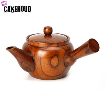 

CAKEHOUD ChinaQuality Handmade Wooden Teapot Retro Kungfu Tea Kettle Portable Natural Solid Wood Kettle Tea Ceremony Accessories