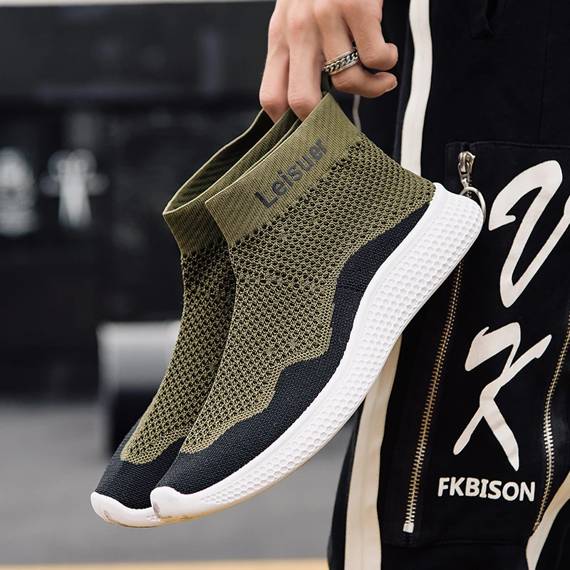 

Mens Casual shoes High Top Breathable Flying Socks Shoes Men chaussure homme Leisure Sneakers Men Walking zapatillas hombre