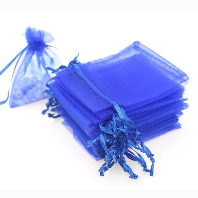 100Pcs 5x7cm Sheer Drawstring Organza Bags smaller Jewelry Pouches