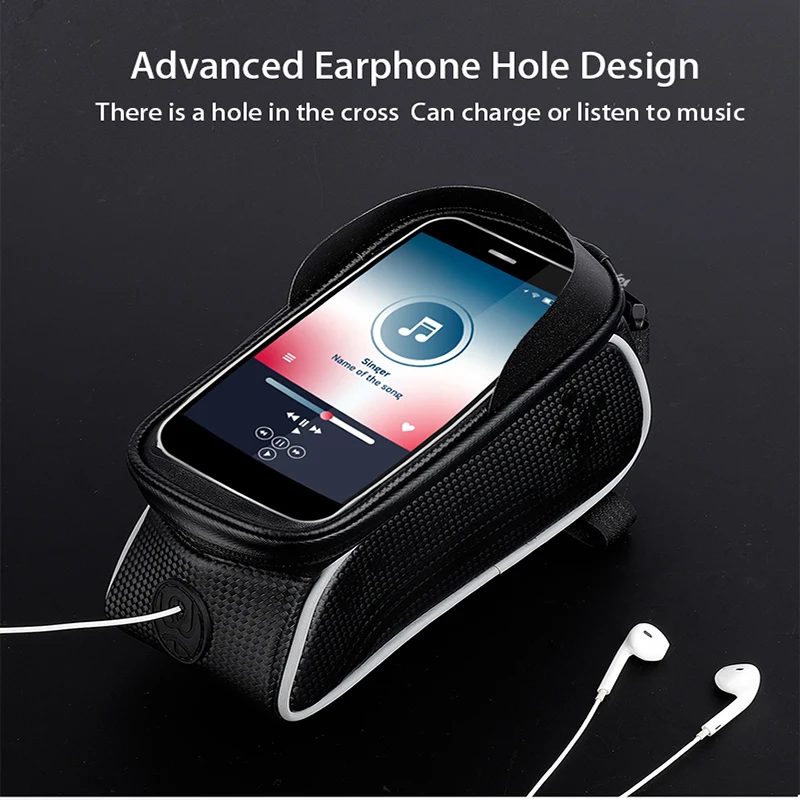 WEST BIKING Bicycle Front Bags Touch Screen Top Tube Bike Bags For 6 Inches Mobile Phone Cycling Frame Bags Rainproof Bike Bags