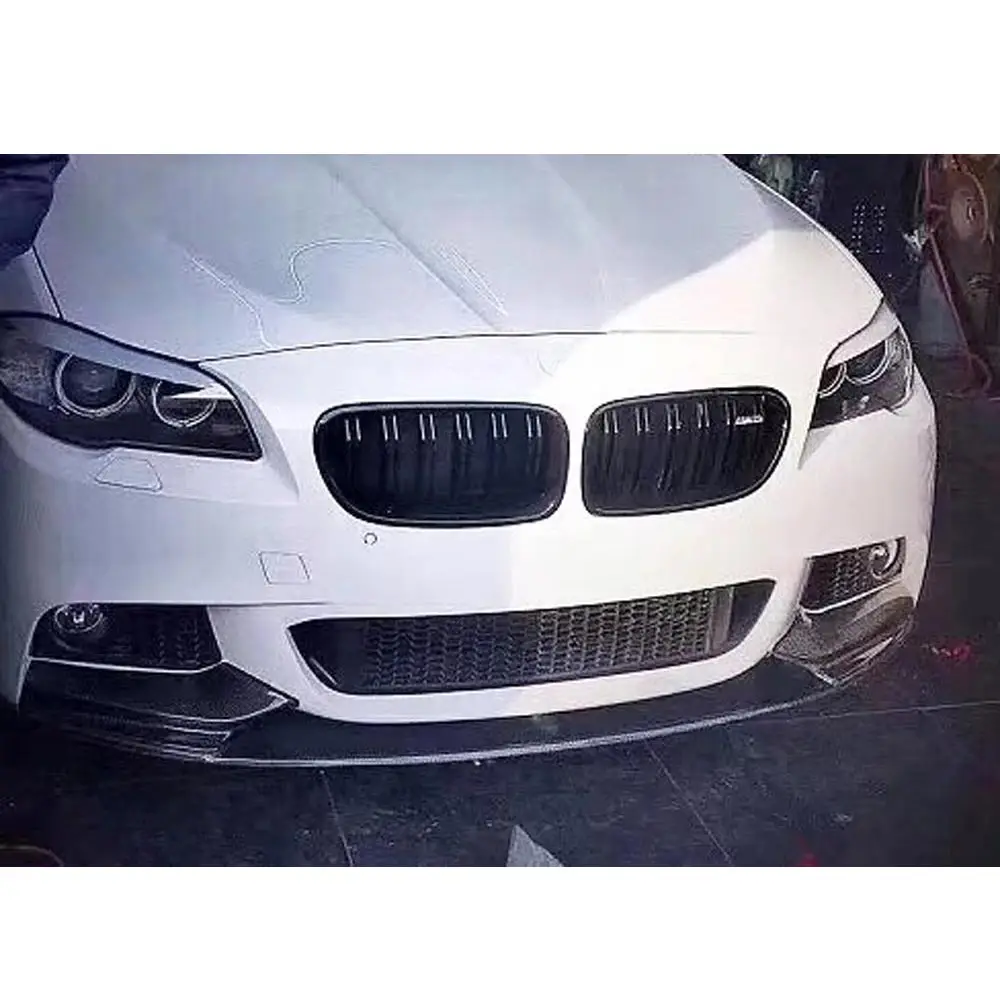Splitters de labio delantero de fibra de carbono para BMW serie 5 F10 520i 528i 530i 535i M-sport 2012- protector de parachoques de cabeza 2018