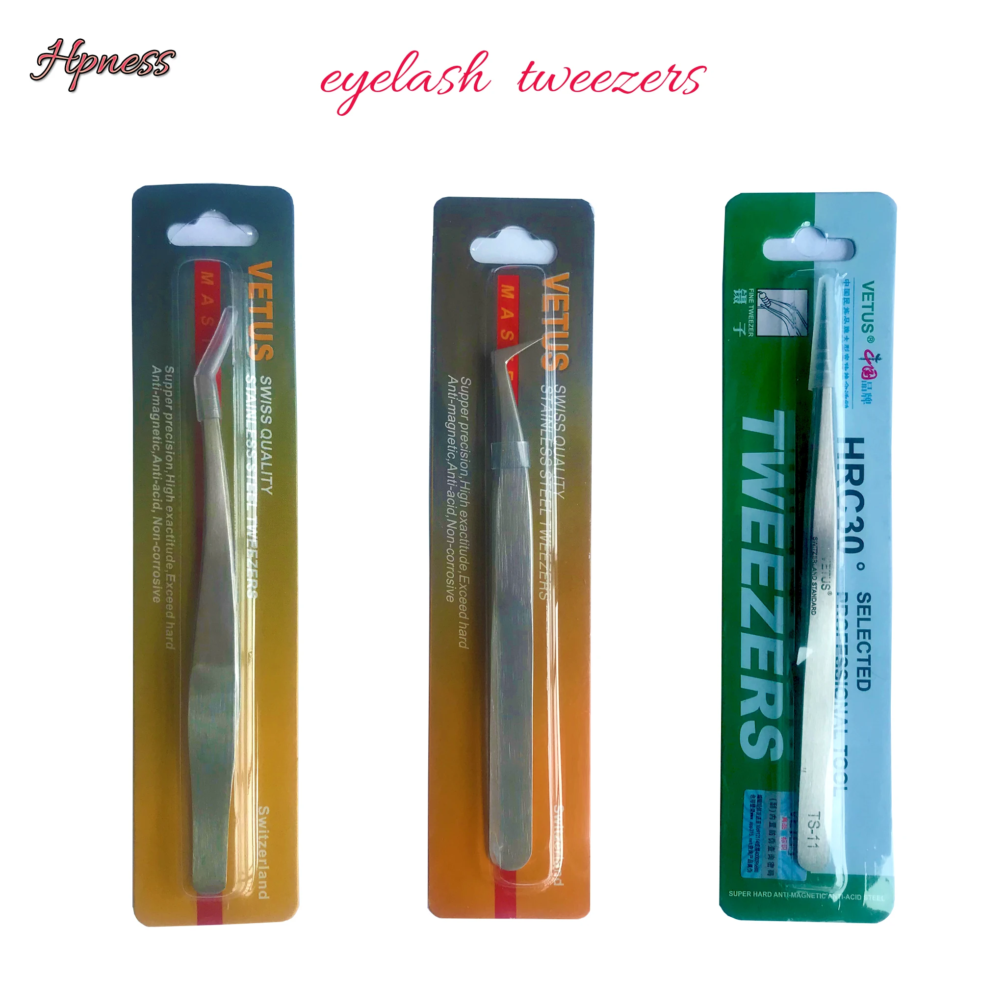 

Tweezers Stainless Steel Tweezers Especially for Mink Eyelash Extension Curved Straight Eyelash Clip Pliers HPNESS