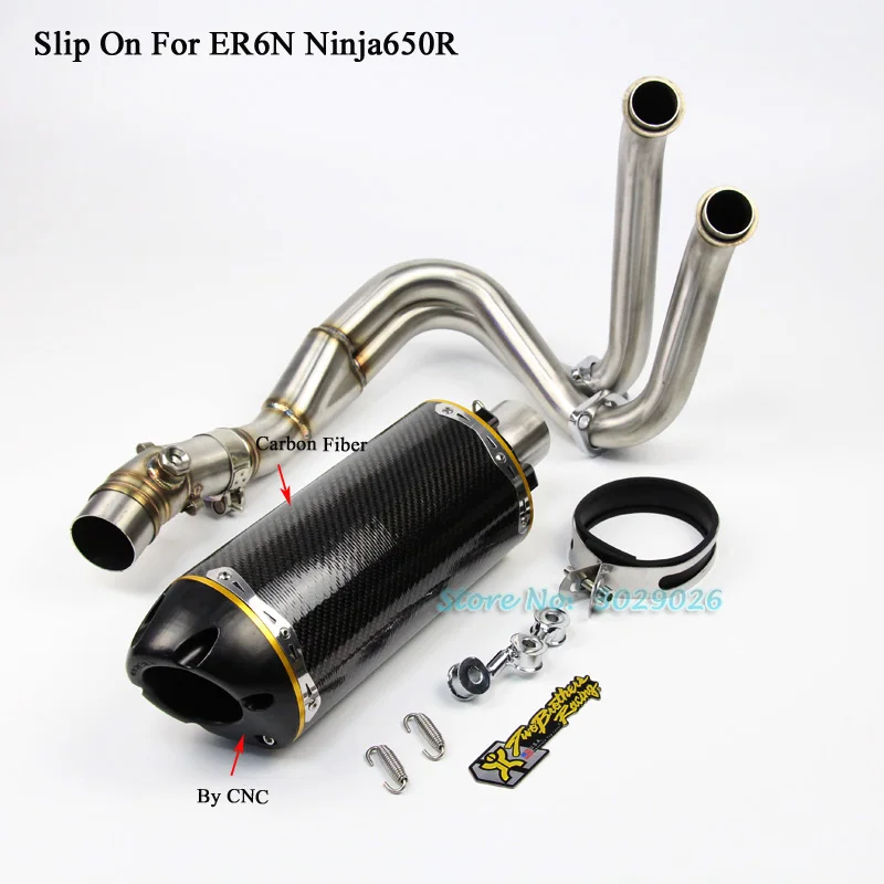 ER6N ER6F полная система без шнуровки для Kawasaki ER-6N ER-6F Ninja 650R Мотоцикл CNC ГЛУШИТЕЛЬ Escape