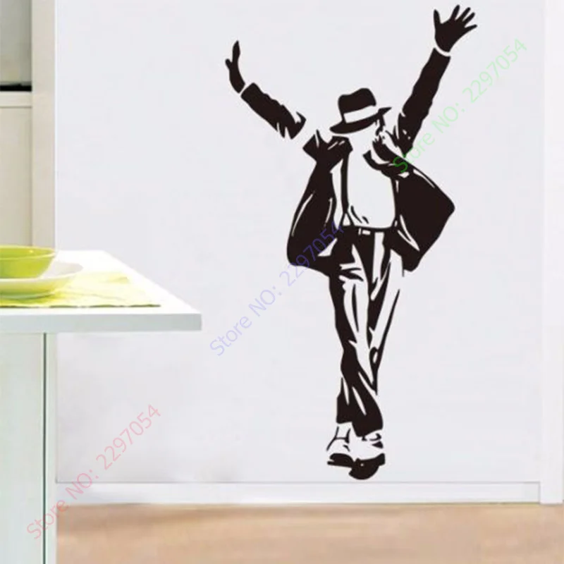 New Large Black MJ Dancing Michael Jackson Wall Sticker Decal Vinyl Art  Home Decor 60CMX90CM