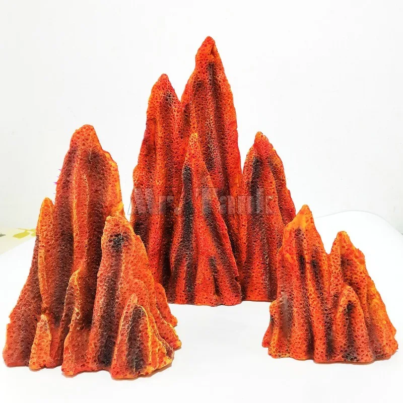 Mr.Tank 3pcs Aquarium Mountain View Volcano Rockery