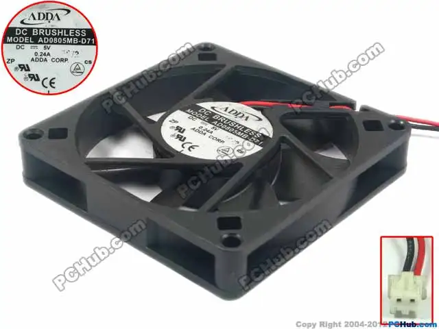 

ADDA AD0805MB-D71 Server Square Fan DC 5V 0.24A 80x80x15mm 2-wire