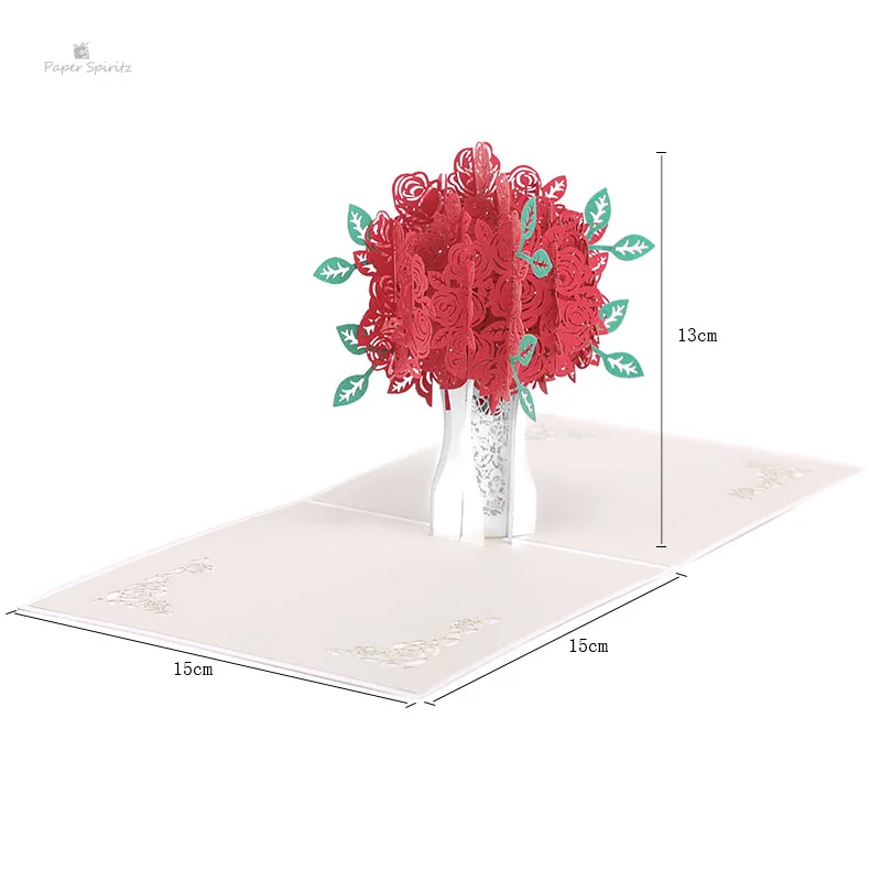  3D Pop up Flower Wedding Invitation Greeting Gift Thank You Cards Blank Postcards Birthday Handmade - 32815832399