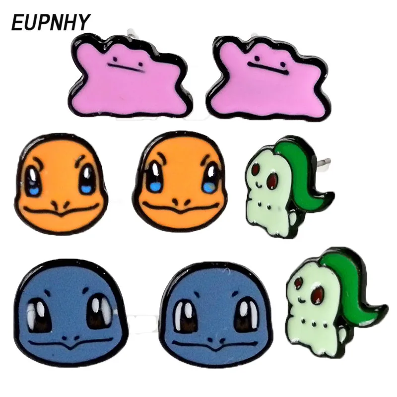 

EUPNHY Kid Girls Cartoon Piercing Stud Earrings Jewelry Prevent Allergy Ear Studs for Women Birthday Party Gift Accessories