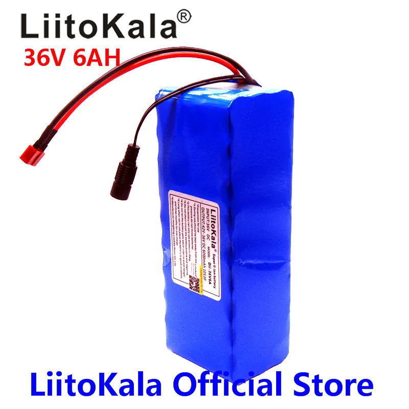 Liitokala 36 V 6Ah 18650 аккумуляторная батарея, модифицированные велосипеды, защита электромобиля с PCB+ 36 V 2A зарядное устройство