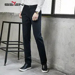 Seven7 бренд весна осень новая мода 2019 тонкие прямые мужские повседневные брюки 100% хлопок мужские брюки плюс размер 113S80080