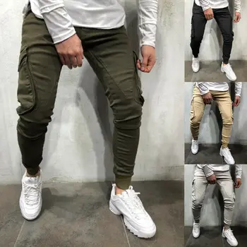 

Hirigin New Men's Casual Slim Skinny Fit Sport Pant Bottoms Joggers Pants Trousers