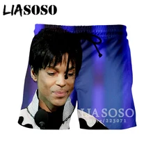LIASOSO новые летние модные Для мужчин Для женщин 3D принт певец Принс(Роджерс Нельсон) шорты унисекс пляж Фитнес Повседневное свободные шорты A042-9