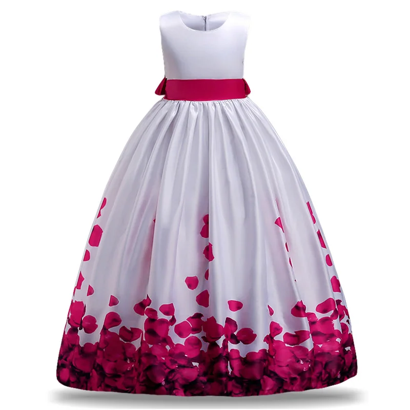 Платье для девочек с цветочным узором Eveving вечерние свадебное платье Дети невесты принцессы рождественские платья для подростков детская Костюмы для От 4 до 15 лет