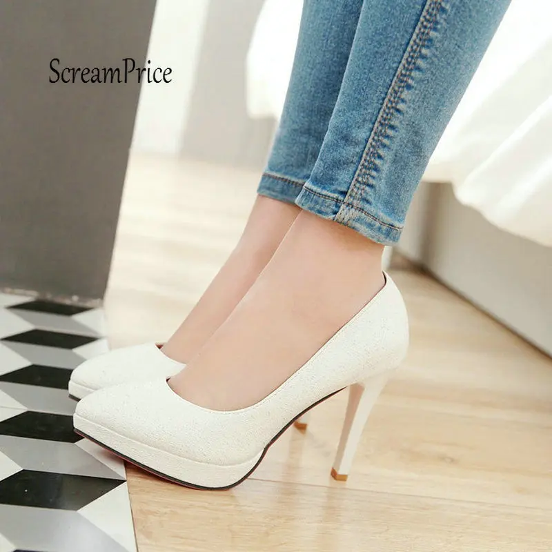 Platform Sexy Thin High Heels Fashion Pointed Toe Party Pumps Shoes Women White Gold Pink Blue цена Platform Sexy Thin High Heels Fashion Pointed Toe Party Pumps Shoes Women White Gold Pink Blue цены онлайн