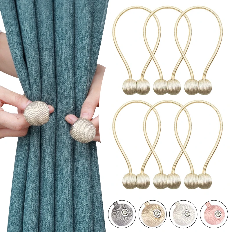 

1PC Creative Headset Shape Magnetic Curtain Tieback Decorative Curtain Holdback Rope Convenient Drape Tie Backs for Window Decor