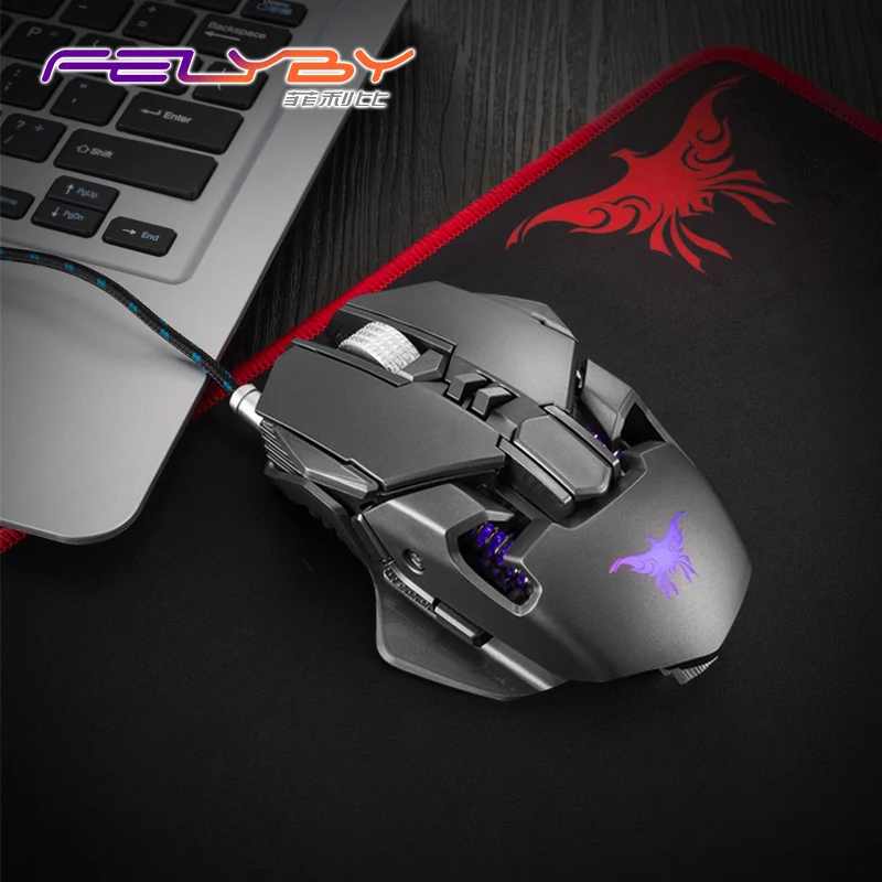 Цена FELYBY Проводная игровая мышь USB Профессиональный ноутбук компьютерная мышь геймер 3200 dpi 6 кнопок светодиодный оптическая мышь для ПК CW50