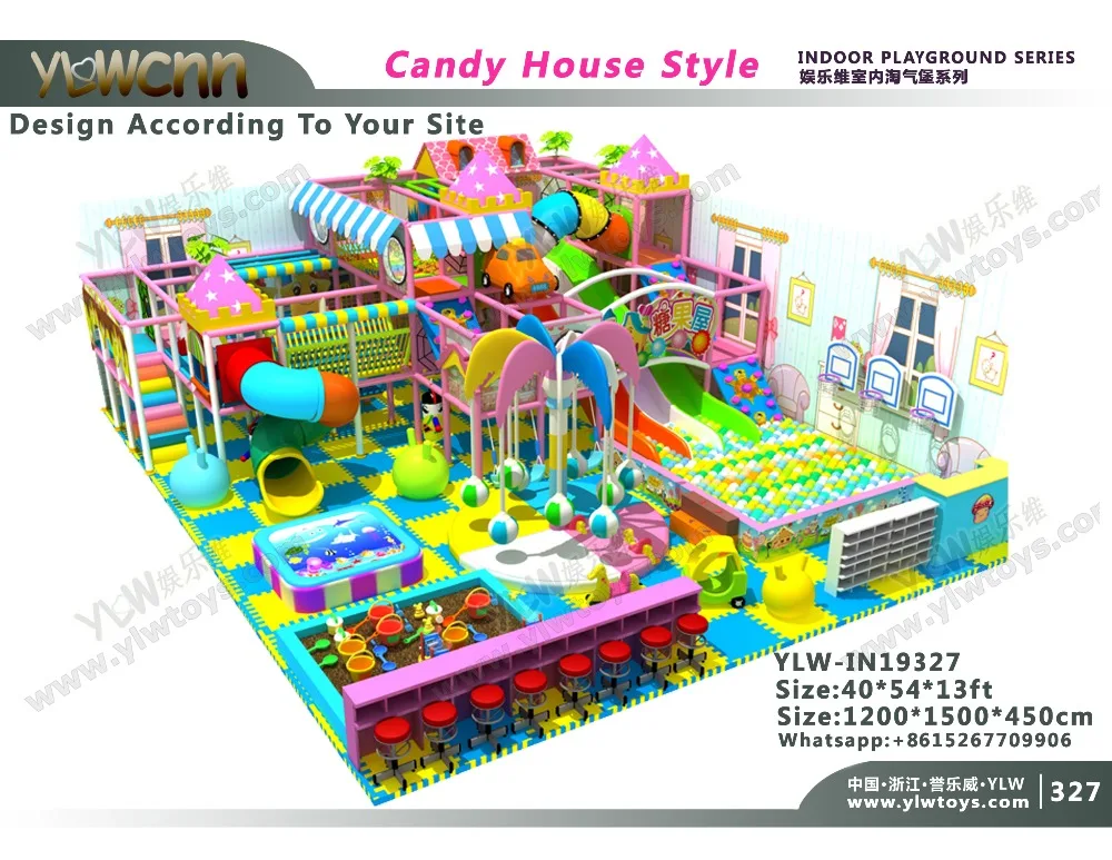 

Kids maze sweet candy theme paradise baby play center YLW-IN19327