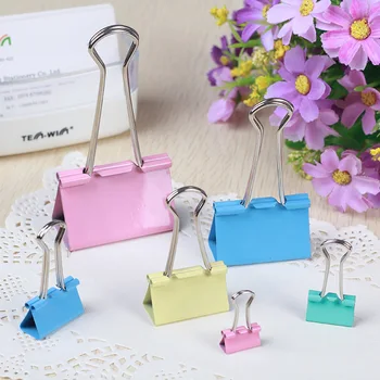 

24 pcs/lot 32mm Kawaii Metal Clamps Paper Clip Photo Holder Bulldog Clips Binder Clip Stationery Office Binding Supplies